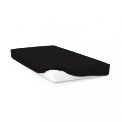 Soleil D'Ocre Drap housse en coton 57 fils 140x200 cm UNI noir, par* Drap Housse|Drap Housse