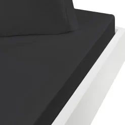 Drap housse en coton bonnet 30 cm Anthracite 200x200 cm STUDIO>Sensei Maison Discount