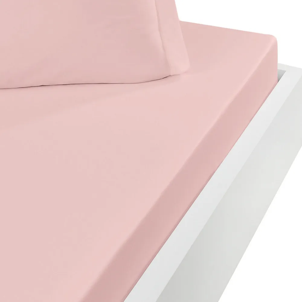 Drap housse en coton bonnet 30 cm Poudre 90x190 cm STUDIO>Sensei Maison Clearance
