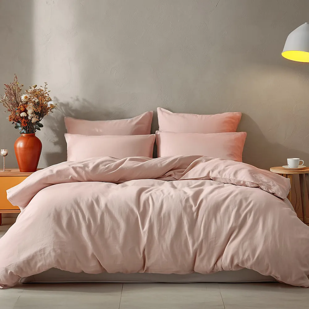 Drap housse en coton bonnet 30 cm Poudre 90x190 cm STUDIO>Sensei Maison Clearance