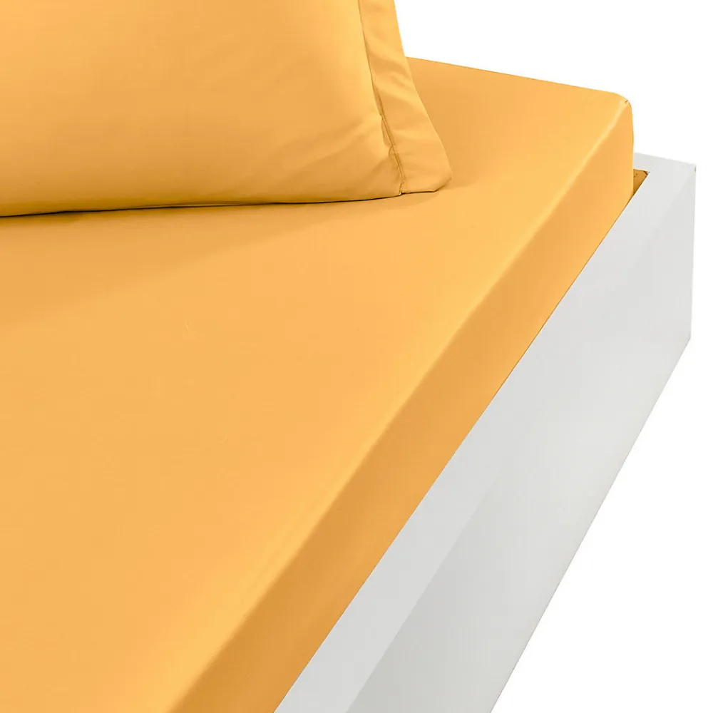 Drap housse en coton bonnet 30 cm Caramel 180x200 cm STUDIO>Sensei Maison New