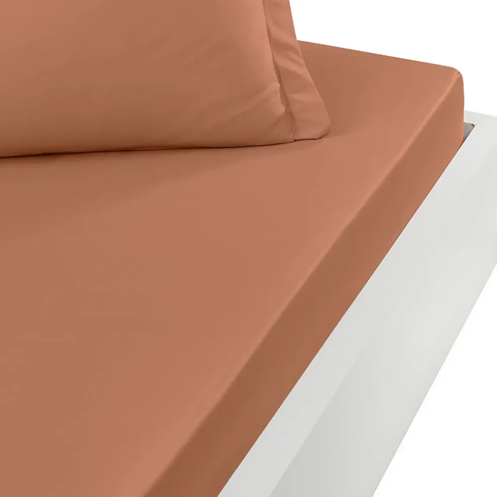Sensei Maison Drap housse en coton bonnet 30 cm Brique 80x200 cm STUDIO* Drap Housse|Drap Housse