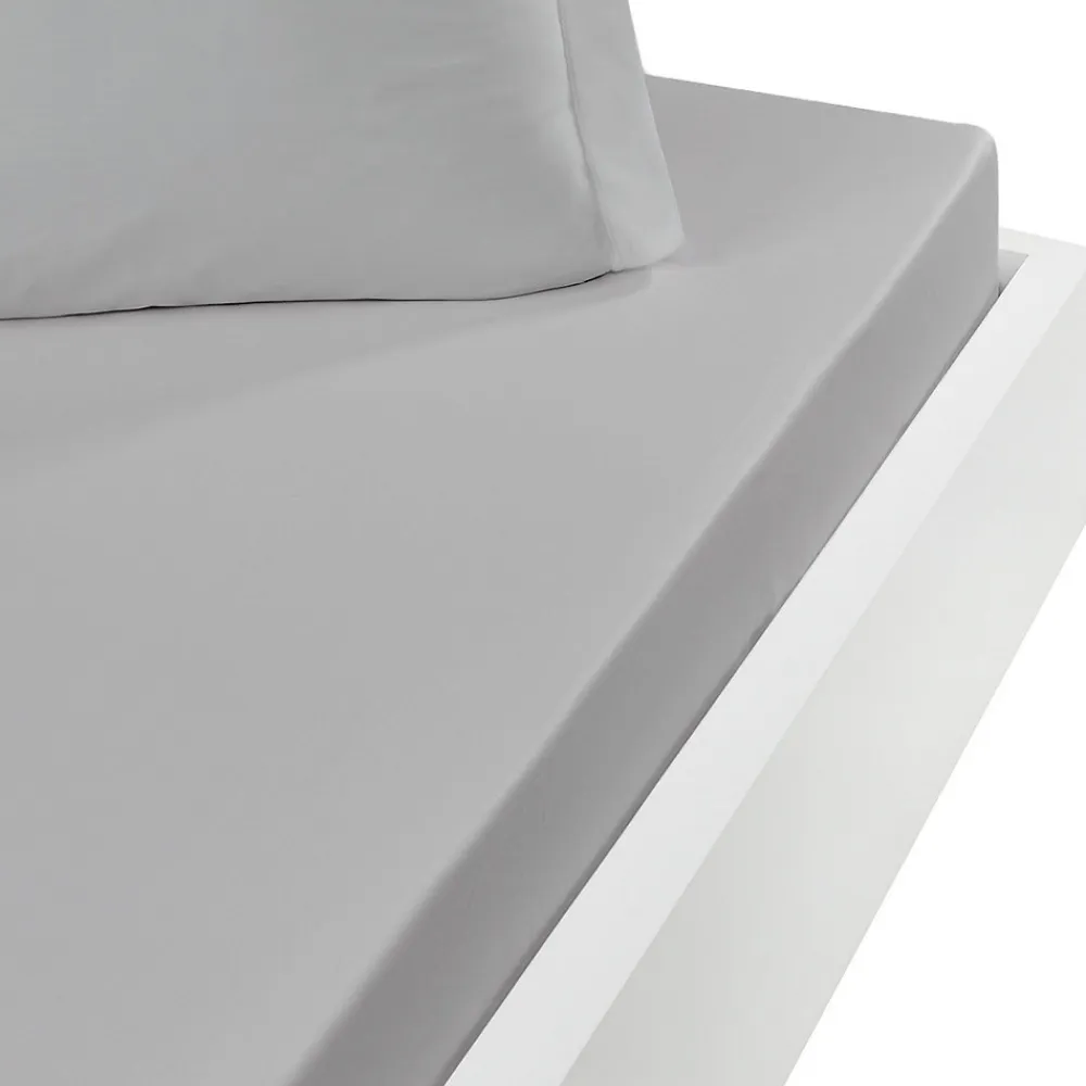Drap housse en coton bonnet 30 cm Gris Perle 90x190 cm STUDIO>Sensei Maison