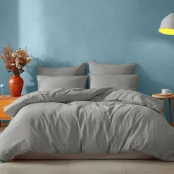 Drap housse en coton bonnet 30 cm Gris Perle 90x190 cm STUDIO><noscript><img width=