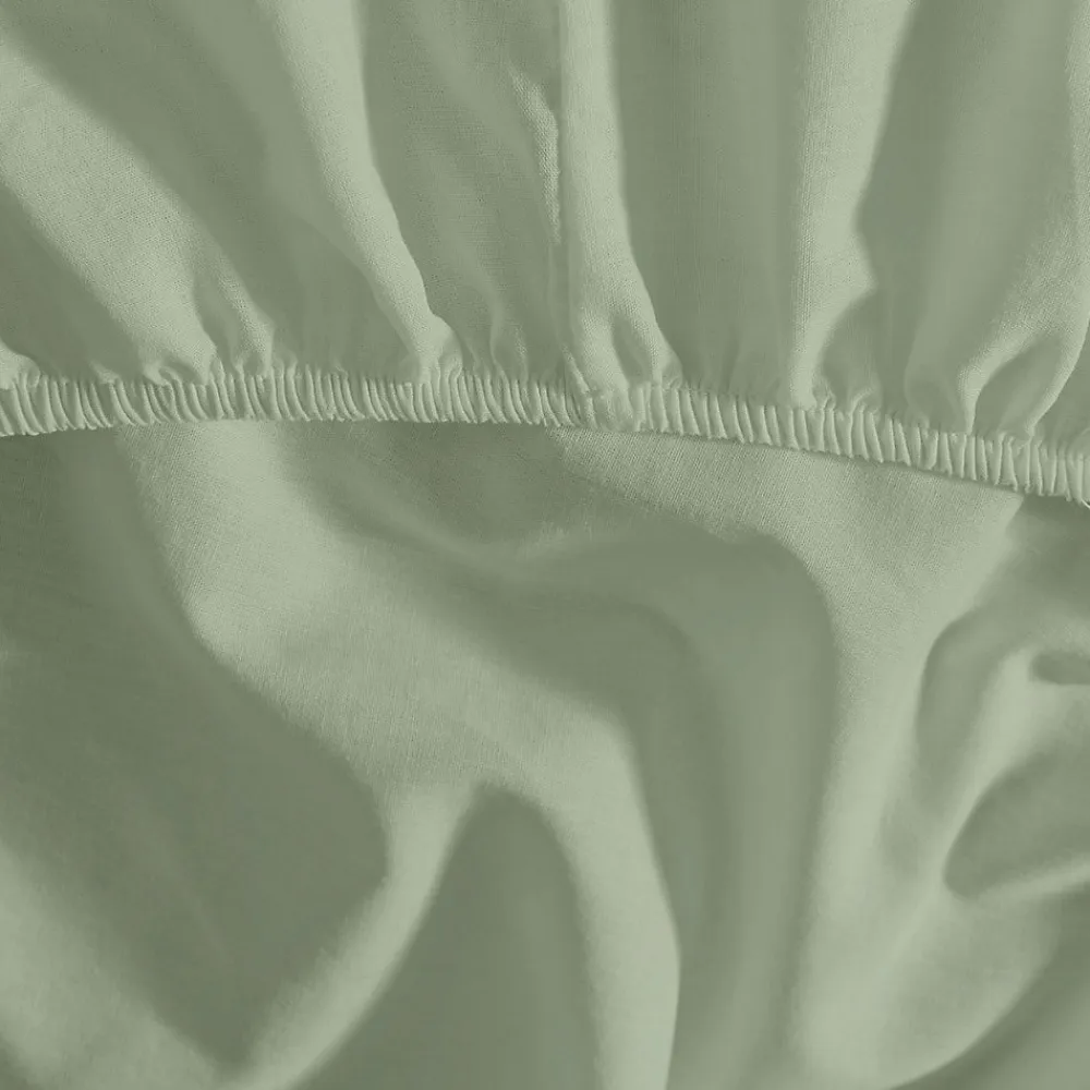 Drap housse en coton bonnet 30 cm Sauge 160x200 cm STUDIO>Sensei Maison