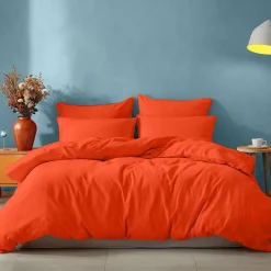 Drap housse en coton bonnet 30 cm Corail 160x200 cm STUDIO><noscript><img width=