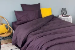 Drap housse en coton Lavé (80x200 cm - Violet parme)>Toison d'Or Clearance