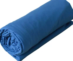 Drap housse en coton Lavé (160x200 cm - Bleu Encre)>Toison d'Or Discount
