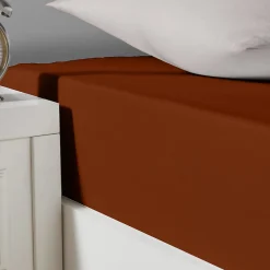 Drap housse en coton lavé biologique bonnet 30 cm Auburn 180x200 cm ORGANIKA>Sensei Maison Online