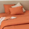 Drap housse en coton Lavé (160x200 cm - Terracotta)>Toison d'Or Best