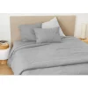 Drap housse en coton Lavé (140x190 cm - Gris)>Toison d'Or Discount