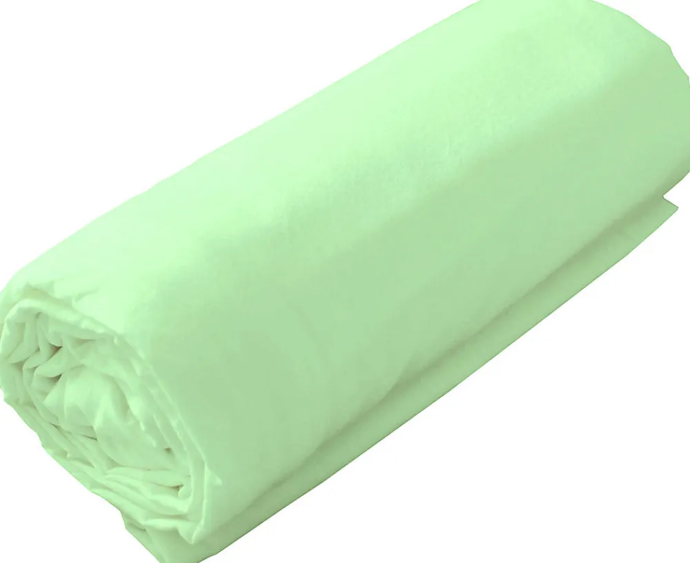 Drap housse en coton Lavé (80x200 cm - Vert clair)>Toison d'Or Clearance