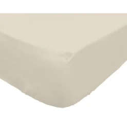 Drap housse en coton 140x190 cm PERCALE ecru, par>Soleil D'Ocre Best