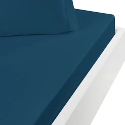 Sensei Maison Drap housse en flanelle de coton bonnet 30 cm Indigo 180x200 cm KLAPPEN* Drap Housse|Drap Housse