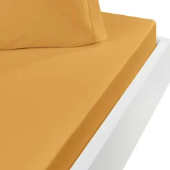 Sensei Maison Drap housse en flanelle de coton bonnet 30 cm Caramel 90x190 cm KLAPPEN* Drap Housse|Drap Housse