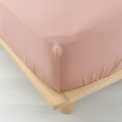 Drap Housse en gaze de coton (140x190 cm - Rose)>Douceur D'Intérieur Clearance