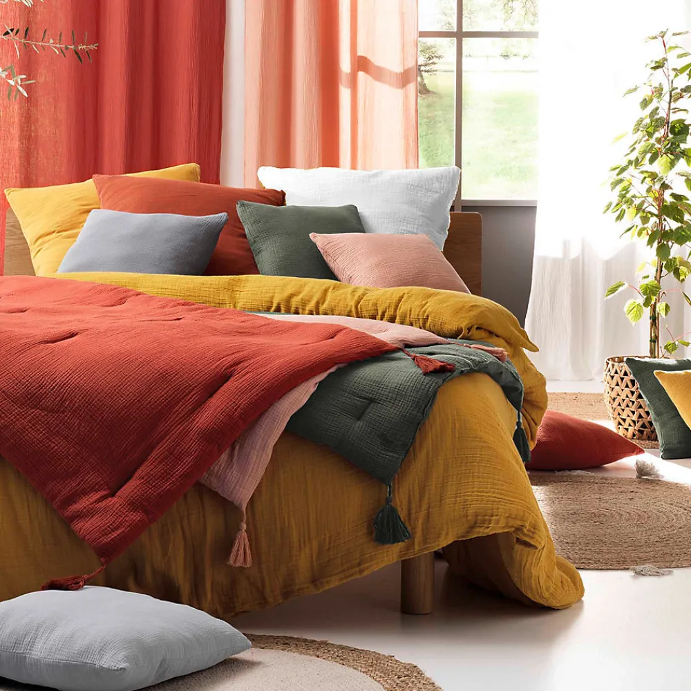 Drap housse en gaze de coton Tendance uni>Eden New