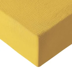 Drap housse en gaze de coton bonnet 30 cm Miel 80x200 cm LOFT>Sensei Maison Clearance