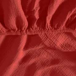 Sensei Maison Drap housse en gaze de coton bonnet 30 cm Terracota 140x200 cm LOFT* Drap Housse|Drap Housse