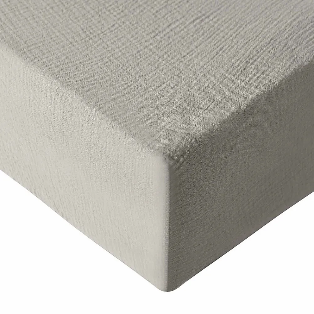 Drap housse en gaze de coton bonnet 30 cm Gris Perle 180x200 cm LOFT>Sensei Maison
