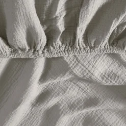 Drap housse en gaze de coton bonnet 30 cm Gris Perle 180x200 cm LOFT><noscript><img width=