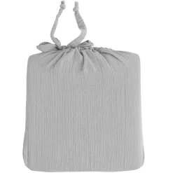 Drap housse en gaze de coton bonnet 30 cm Gris Perle 180x200 cm LOFT><noscript><img width=