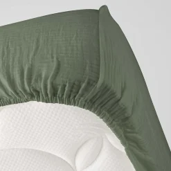 Drap housse en gaze de coton Tendance uni>Eden
