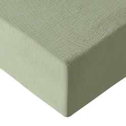 Sensei Maison Drap housse en gaze de coton bonnet 30 cm Sauge 160x200 cm LOFT* Drap Housse|Drap Housse