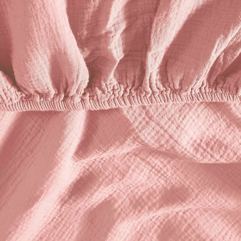 Sensei Maison Drap housse en gaze de coton bonnet 30 cm Poudre 160x200 cm LOFT* Drap Housse|Drap Housse