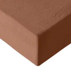 Sensei Maison Drap housse en gaze de coton bonnet 30 cm Brique 160x200 cm LOFT* Drap Housse|Drap Housse