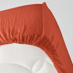 Eden Drap housse en gaze de coton Tendance uni* Drap Housse|Drap Housse