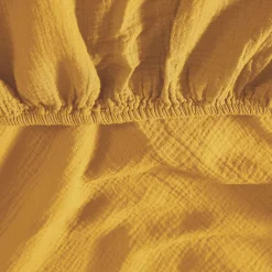 Drap housse en gaze de coton bonnet 30 cm Caramel 180x200 cm LOFT><noscript><img width=