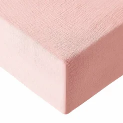 Drap housse en gaze de coton bonnet 30 cm Poudre 140x200 cm LOFT>Sensei Maison New