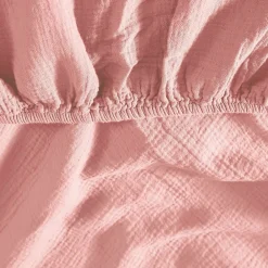 Drap housse en gaze de coton bonnet 30 cm Poudre 180x200 cm LOFT><noscript><img width=