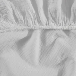 Drap housse en gaze de coton bonnet 30 cm Blanc 80x200 cm LOFT><noscript><img width=