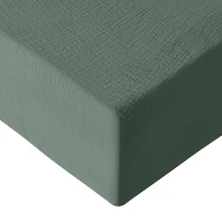 Drap housse en gaze de coton bonnet 30 cm Lichen 90x200 cm LOFT>Sensei Maison
