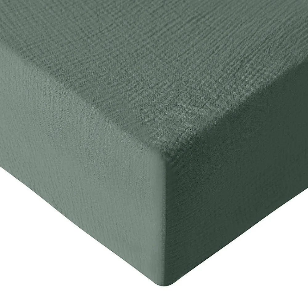 Drap housse en gaze de coton bonnet 30 cm Lichen 90x200 cm LOFT>Sensei Maison