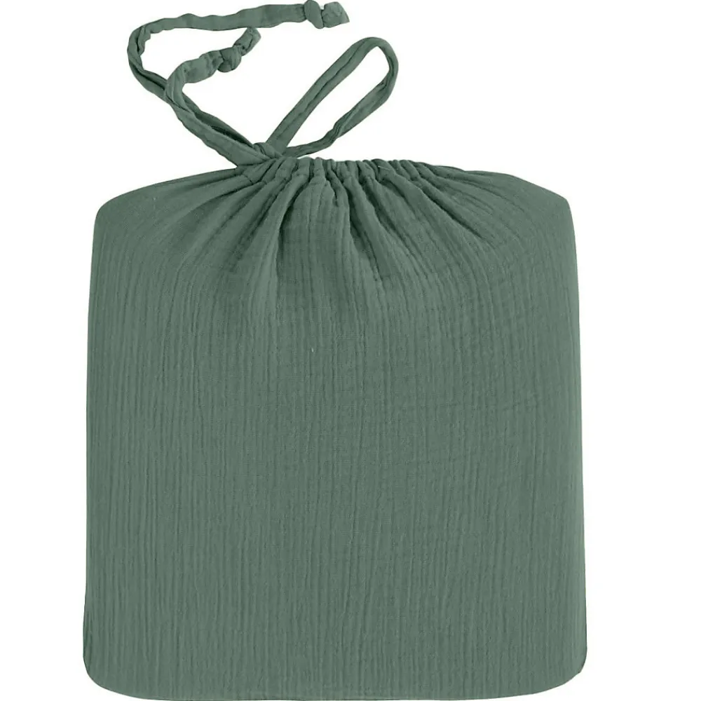 Drap housse en gaze de coton bonnet 30 cm Lichen 90x200 cm LOFT>Sensei Maison