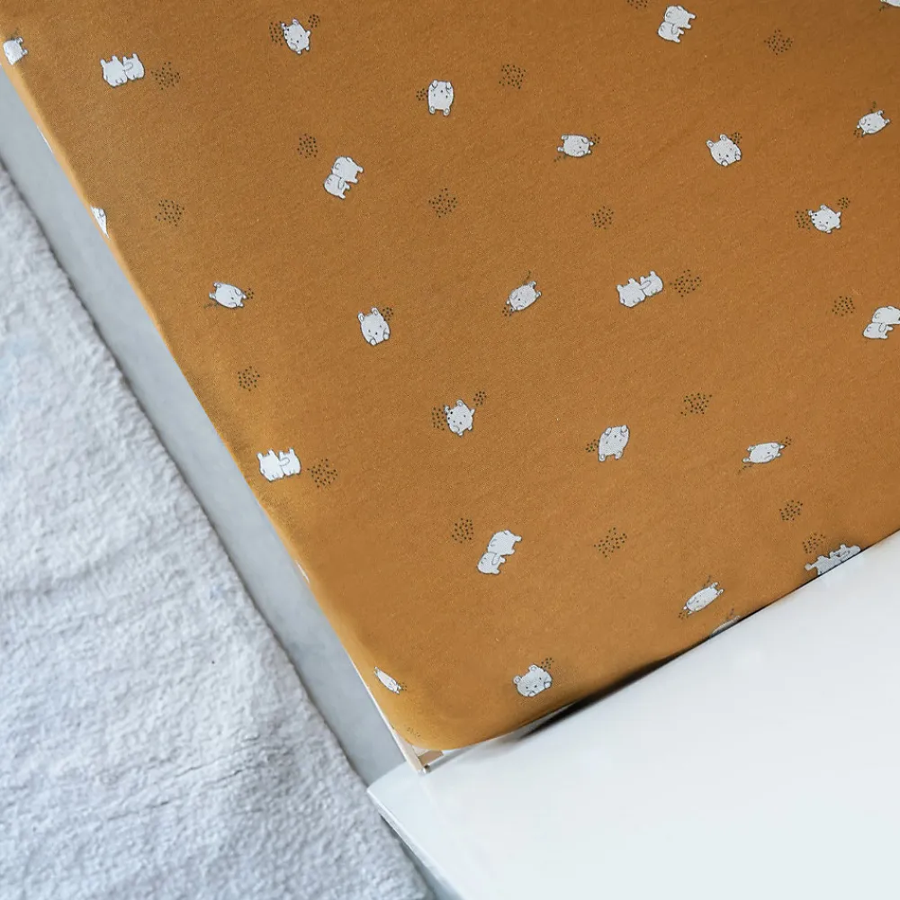 Drap housse en jersey de coton motif enfantin (70x140 cm - Bronze)>Domiva Clearance