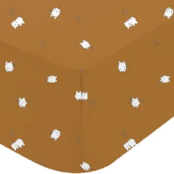 Drap housse en jersey de coton motif enfantin (70x140 cm - Bronze)>Domiva Clearance