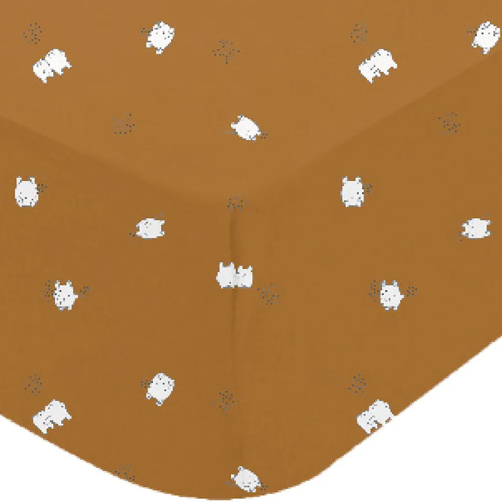 Drap housse en jersey de coton motif enfantin (70x140 cm - Bronze)>Domiva Clearance