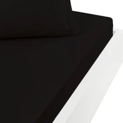 Sensei Maison Drap housse en percale de coton bonnet 30 cm Noir 90x200 cm SOFT PERCALE* Drap Housse|Drap Housse
