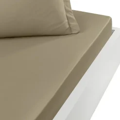 Sensei Maison Drap housse en percale de coton bonnet 30 cm Taupe 120x190 cm SOFT PERCALE* Drap Housse|Drap Housse