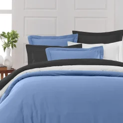 Drap housse en percale de coton bonnet 30 cm Cobalt 120x190 cm SOFT PERCALE><noscript><img width=