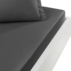 Drap housse en percale de coton bonnet 30 cm Anthracite 90x190 cm SOFT PERCALE>Sensei Maison Best