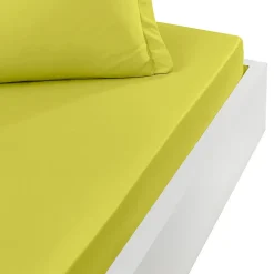 Sensei Maison Drap housse en percale de coton bonnet 30 cm Citronelle 80x200 cm SOFT PERCALE* Drap Housse|Drap Housse