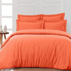 Drap housse en percale de coton bonnet 30 cm Corail 200x200 cm SOFT PERCALE>Sensei Maison