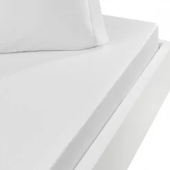 Drap housse en percale de coton bonnet 30 cm Blanc 90x200 cm SOFT PERCALE>Sensei Maison Hot
