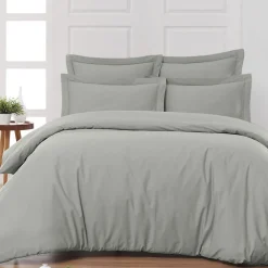 Drap housse en percale de coton bonnet 30 cm Gris Perle 140x200 cm SOFT PERCALE>Sensei Maison New