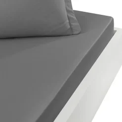 Drap housse en percale de coton bonnet 30 cm Galet 200x200 cm SOFT PERCALE>Sensei Maison